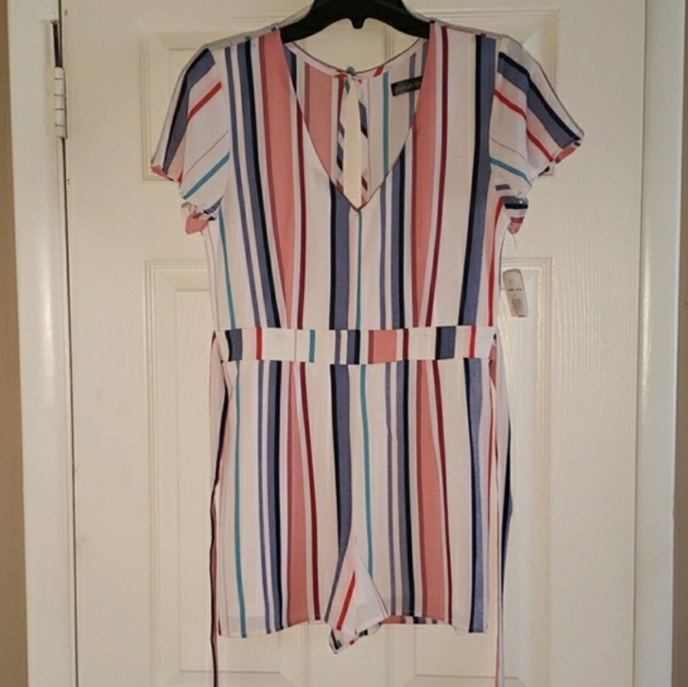 Midnight Doll Striped Romper